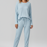 Damen-Jumpsuit mit Rundhalsausschnitt und elastischem Bund