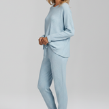 Damen-Jumpsuit mit Rundhalsausschnitt und elastischem Bund