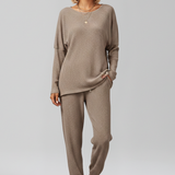 Damen-Jumpsuit mit Rundhalsausschnitt und elastischem Bund