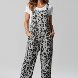 Damen-Jumpsuit mit Rundhalsausschnitt und bedruckter Oberfläche