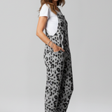 Damen-Jumpsuit mit Rundhalsausschnitt und bedruckter Oberfläche