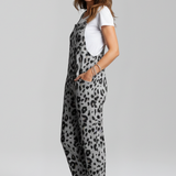 Damen-Jumpsuit mit Rundhalsausschnitt und bedruckter Oberfläche