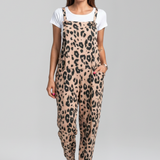 Damen-Jumpsuit mit Rundhalsausschnitt und bedruckter Oberfläche