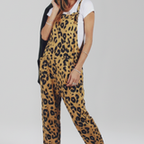 Damen-Jumpsuit mit Rundhalsausschnitt und bedruckter Oberfläche