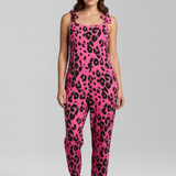 Damen-Jumpsuit mit Rundhalsausschnitt und bedruckter Oberfläche