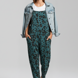 Damen-Jumpsuit mit Rundhalsausschnitt und bedruckter Oberfläche