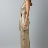 Damen-Jumpsuit mit Pailletten-Oberfläche und geraden Beinen