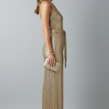 Damen-Jumpsuit mit Pailletten-Oberfläche und geraden Beinen