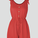 Damen-Jumpsuit mit Schulterbögen und Knopfleiste