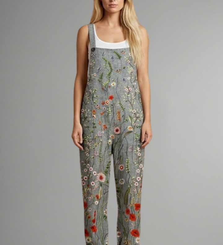 Damen-Jumpsuit mit Trägern und weitem Bein