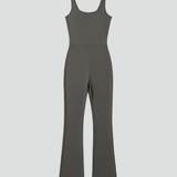 Damen-Jumpsuit mit ärmellosem Schnitt und weit ausgestellten Beinen
