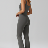 Damen-Jumpsuit mit ärmellosem Schnitt und weit ausgestellten Beinen