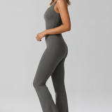 Damen-Jumpsuit mit ärmellosem Schnitt und weit ausgestellten Beinen