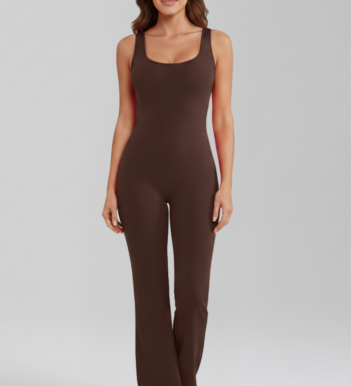 Damen-Jumpsuit mit ärmellosen Trägern und weitem Bein