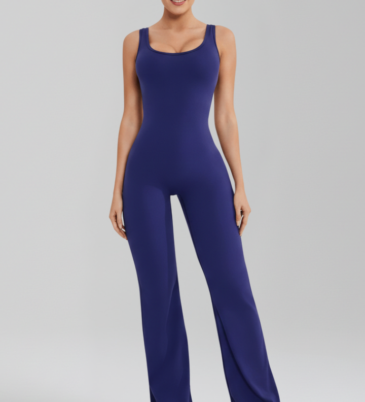 Damen-Jumpsuit mit ärmellosen Trägern und weitem Bein