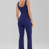 Damen-Jumpsuit mit ärmellosen Trägern und weitem Bein