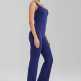 Damen-Jumpsuit mit ärmellosen Trägern und weitem Bein