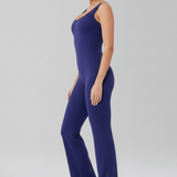 Damen-Jumpsuit mit ärmellosen Trägern und weitem Bein