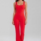 Damen-Jumpsuit mit ärmellosen Trägern und weitem Bein