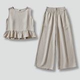 Damen-Jumpsuit mit ärmellosem Oberteil und weitem Bein
