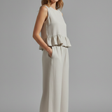 Damen-Jumpsuit mit ärmellosem Oberteil und weitem Bein