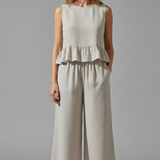 Damen-Jumpsuit mit ärmellosem Oberteil und weitem Bein