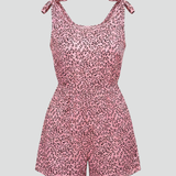 Damen-Jumpsuit mit Spaghetti-Trägern und bedruckter Oberfläche