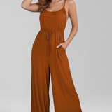 Damen-Jumpsuit mit Spaghetti-Trägern und seitlichen Taschen