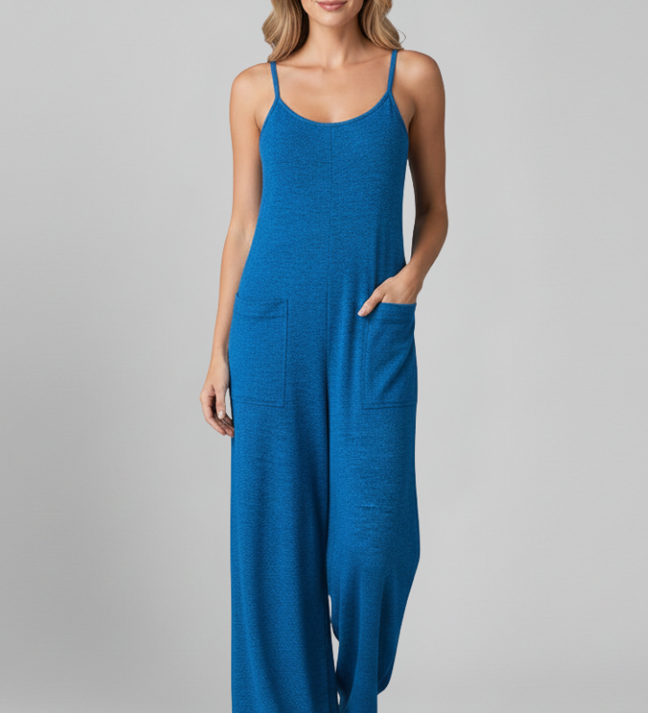 Damen-Jumpsuit mit Spaghetti-Trägern und Seitentaschen