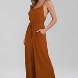 Damen-Jumpsuit mit Spaghetti-Trägern und seitlichen Taschen