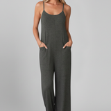 Damen-Jumpsuit mit Spaghettiträgern und seitlichen Taschen