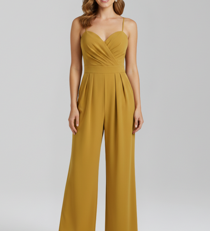 Damen-Jumpsuit mit Spaghetti-Trägern und weitem Bein