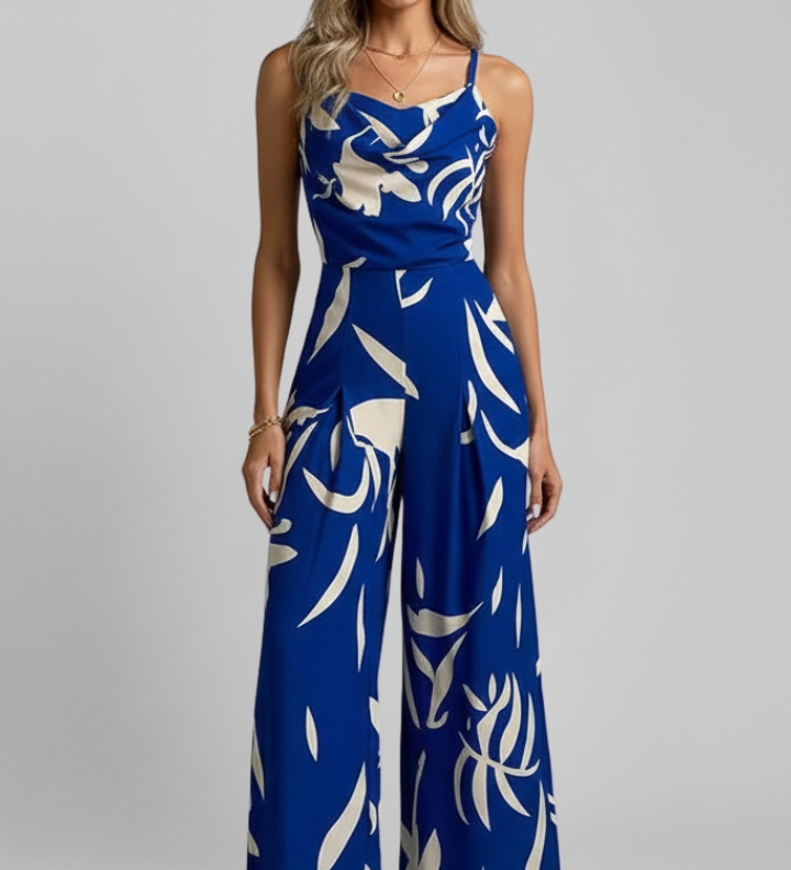 Damen-Jumpsuit mit Spaghetti-Trägern und weitem Bein