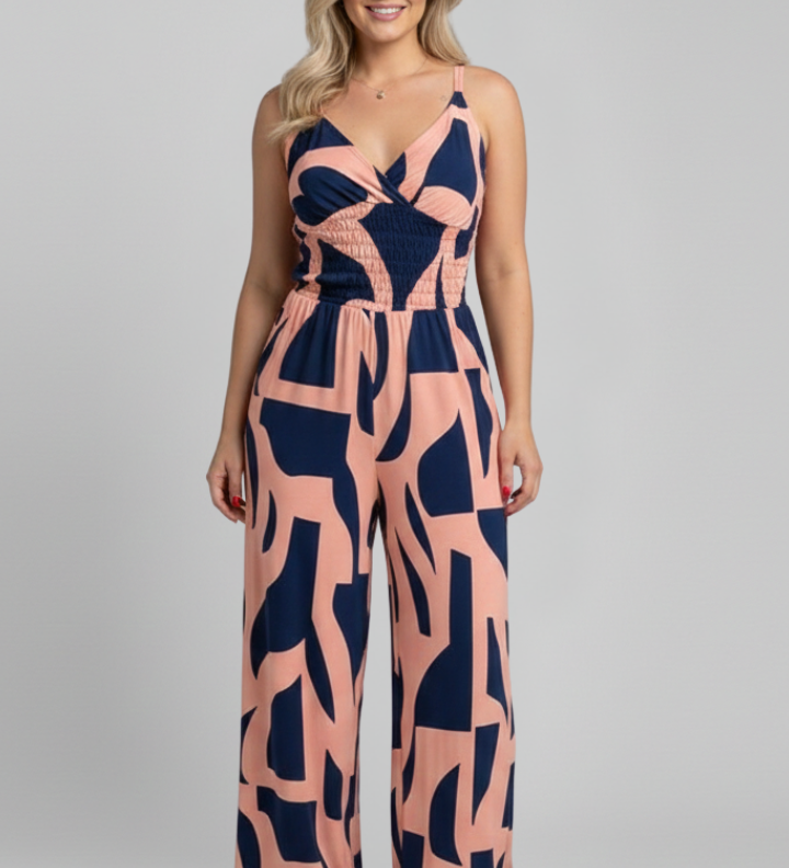Damen-Jumpsuit mit Spaghetti-Trägern und weitem Bein