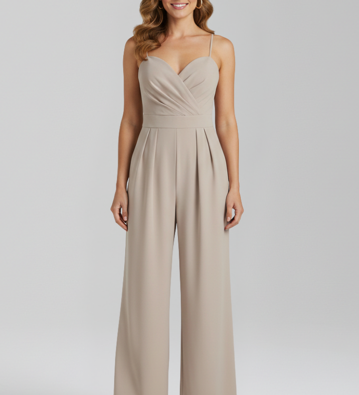 Damen-Jumpsuit mit Spaghetti-Trägern und weitem Bein