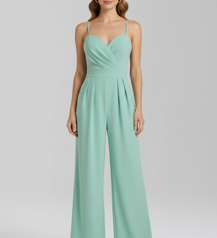 Damen-Jumpsuit mit Spaghetti-Trägern und weitem Bein