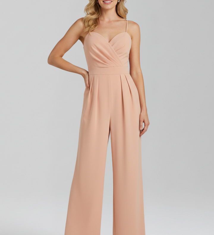 Damen-Jumpsuit mit Spaghetti-Trägern und weitem Bein