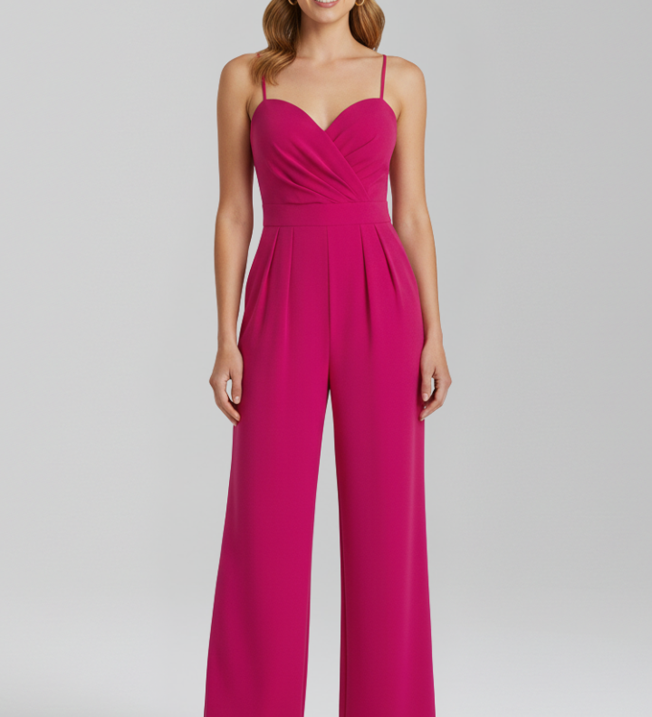 Damen-Jumpsuit mit Spaghetti-Trägern und weitem Bein