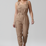 Damen-Jumpsuit mit quadratischem Ausschnitt und verstellbaren Trägern