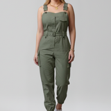 Damen-Jumpsuit mit quadratischem Ausschnitt und verstellbaren Trägern