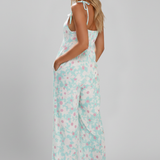 Damen-Jumpsuit mit quadratischem Ausschnitt und bedruckter Oberfläche