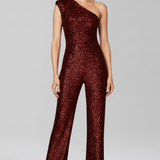 Damen-Jumpsuit mit schulterfreiem Ausschnitt und strukturiertem Oberflächenfinish