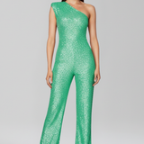 Damen-Jumpsuit mit schulterfreiem Ausschnitt und strukturiertem Oberflächenfinish
