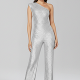 Damen-Jumpsuit mit schulterfreiem Ausschnitt und strukturiertem Oberflächenfinish