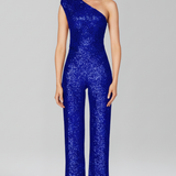 Damen-Jumpsuit mit schulterfreiem Ausschnitt und strukturiertem Oberflächenfinish