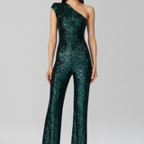 Damen-Jumpsuit mit schulterfreiem Ausschnitt und strukturiertem Oberflächenfinish