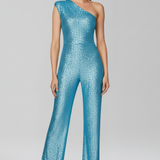 Damen-Jumpsuit mit schulterfreiem Ausschnitt und strukturiertem Oberflächenfinish