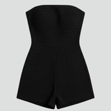 Damen-Jumpsuit mit schulterfreiem Ausschnitt und strukturiertem Oberflächenfinish