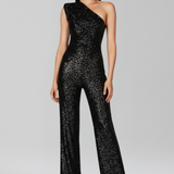 Damen-Jumpsuit mit schulterfreiem Ausschnitt und strukturiertem Oberflächenfinish