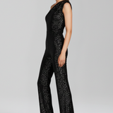 Damen-Jumpsuit mit schulterfreiem Ausschnitt und strukturiertem Oberflächenfinish